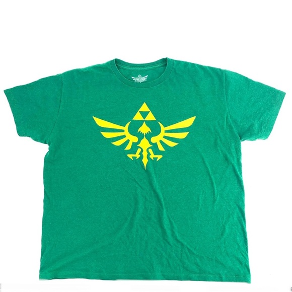 Zelda Other - Legend Of Zelda Triforce T-Shirt Short Sleeve Top Green Yellow Game Size XL: